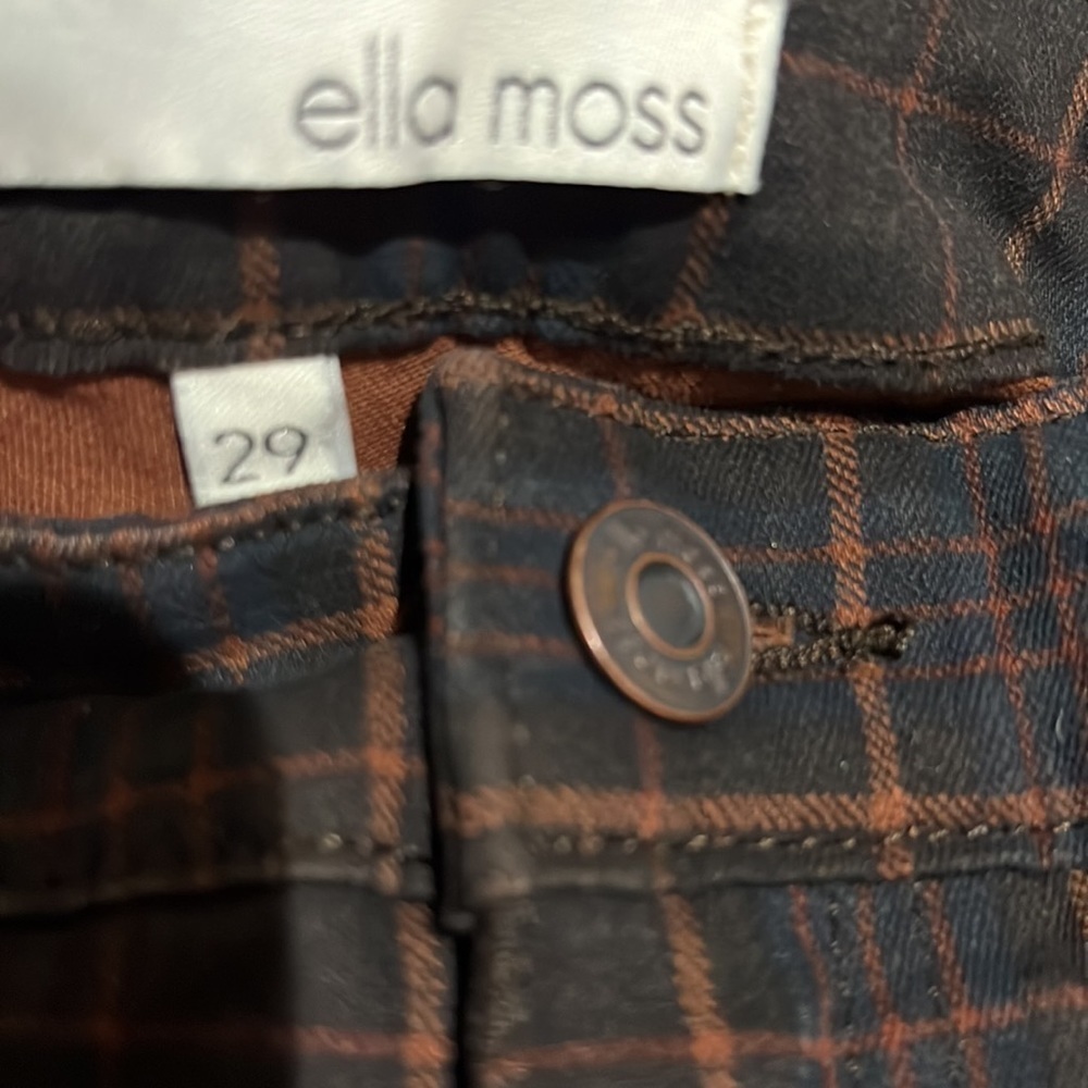 Ella Moss Anthropologie Plaid High Rise Ankle Pants Size 29 - Picture 6 of 9